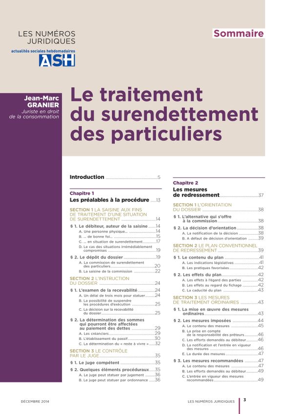 Le traitement du surendettement des particuliers