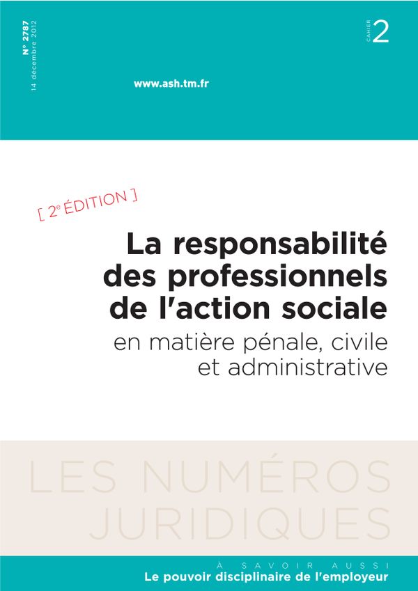 La responsabilité des professionnels de l’action sociale en matière pénale, civile et administrative
