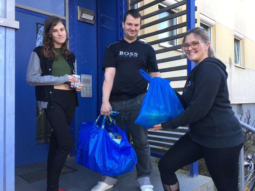 Distribution de denrées alimentaires à Berlin