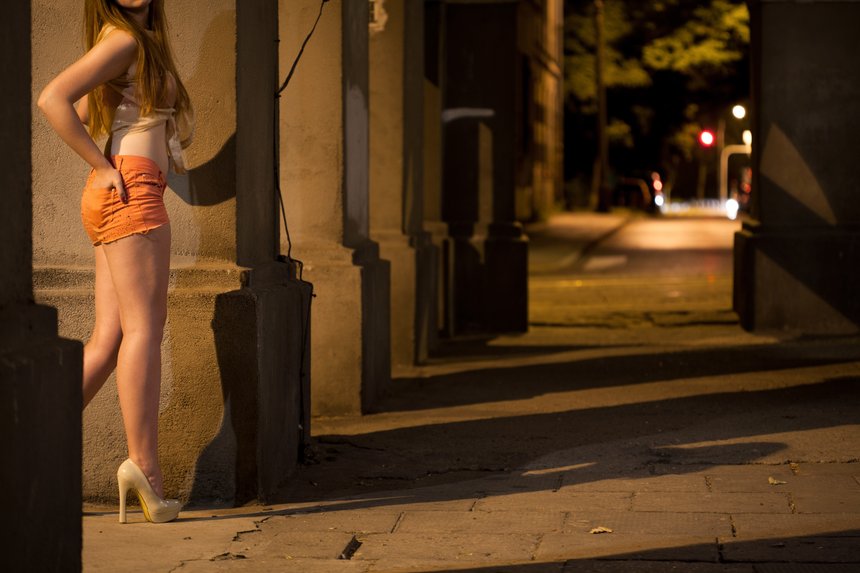 Prostitute working on the street