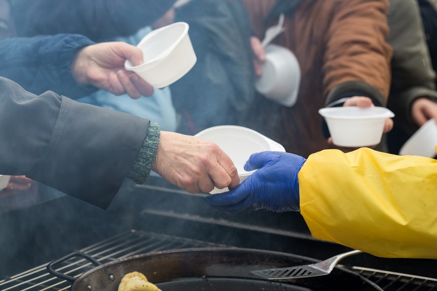 Warm food for the poor and homeless