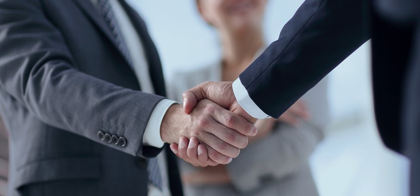 closeup of handshake of business partners