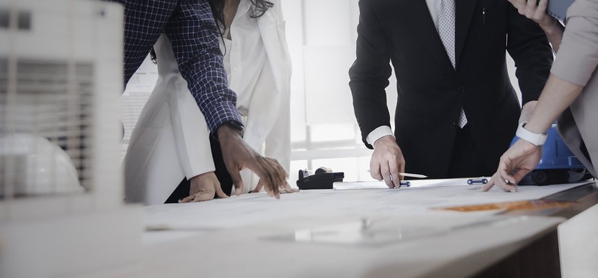 Group business diversity people colleague working on planning at