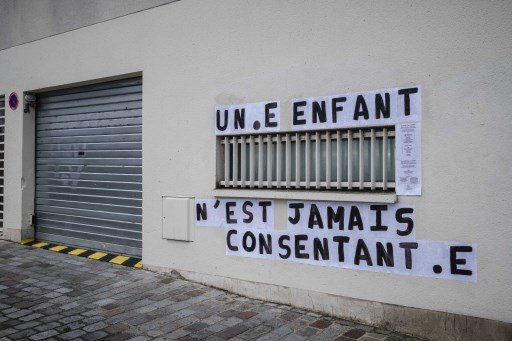 FRANCE-SOCIETY-STREET COLLAGE AGAINST PEDOPHILIA