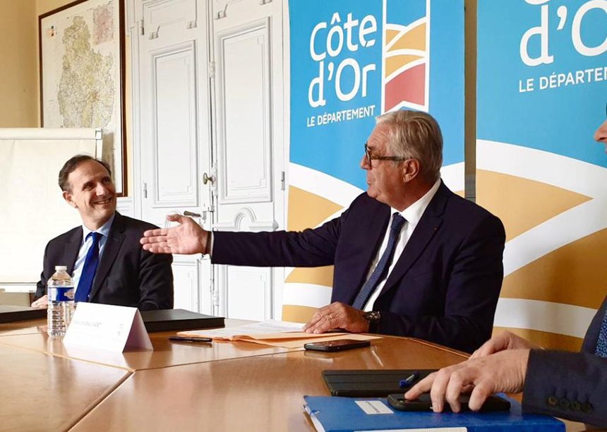 Olivier Sichel et François Sauvadet le 13 mai à Dijon