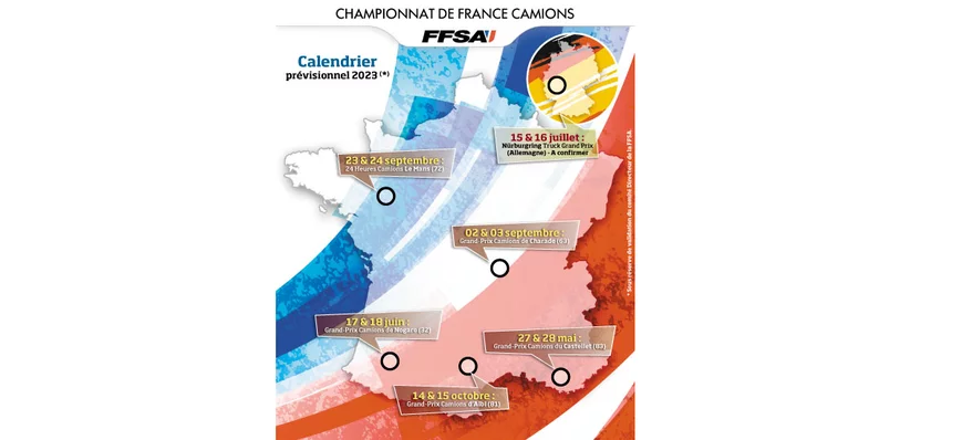 Championnat de France Camions 2023 : le calendrier