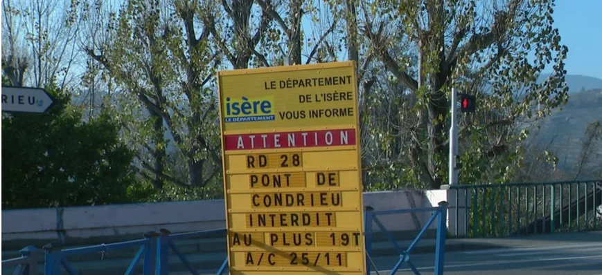 Rhône-Isère : le pont de Condrieu limité à 19 tonn