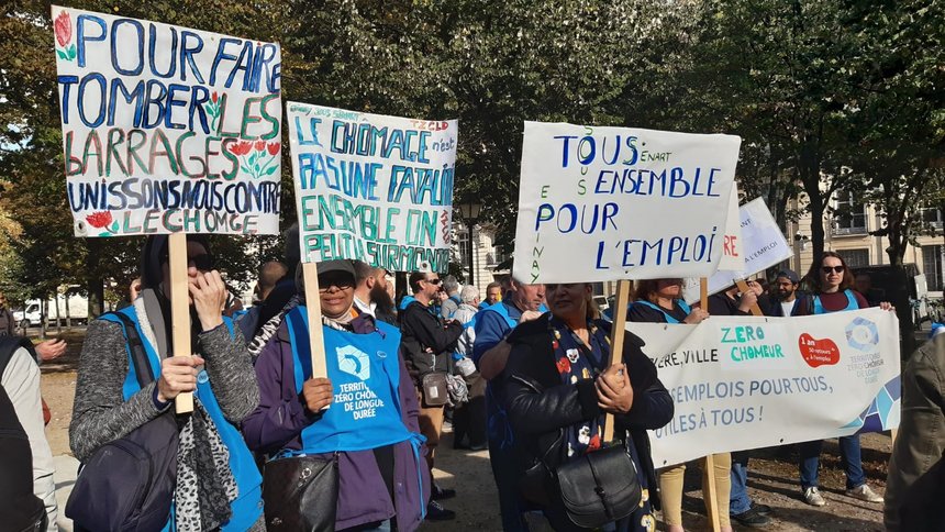 manifestation territoires zéro chômeur de longue durée plf 2024 chômage