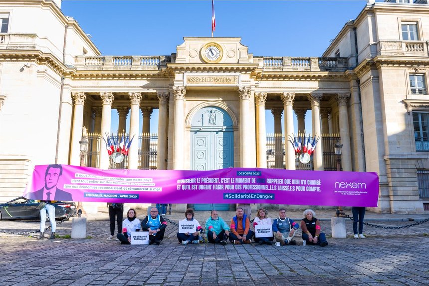 Nexem employeurs associatif social médico-social manifestation plf plfss