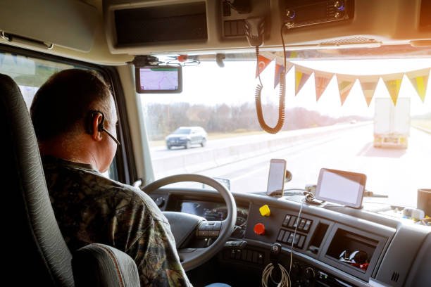 Cabine camion conducteur