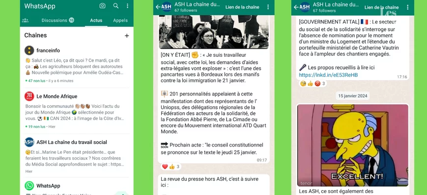 Les ASH lancent une chaîne WhatsApp, un nouvel esp