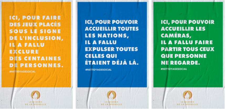 Le Revers de la médaille JOP 2024 nettoyage social associations pauvreté précarité sas régionaux lieux de vie informel