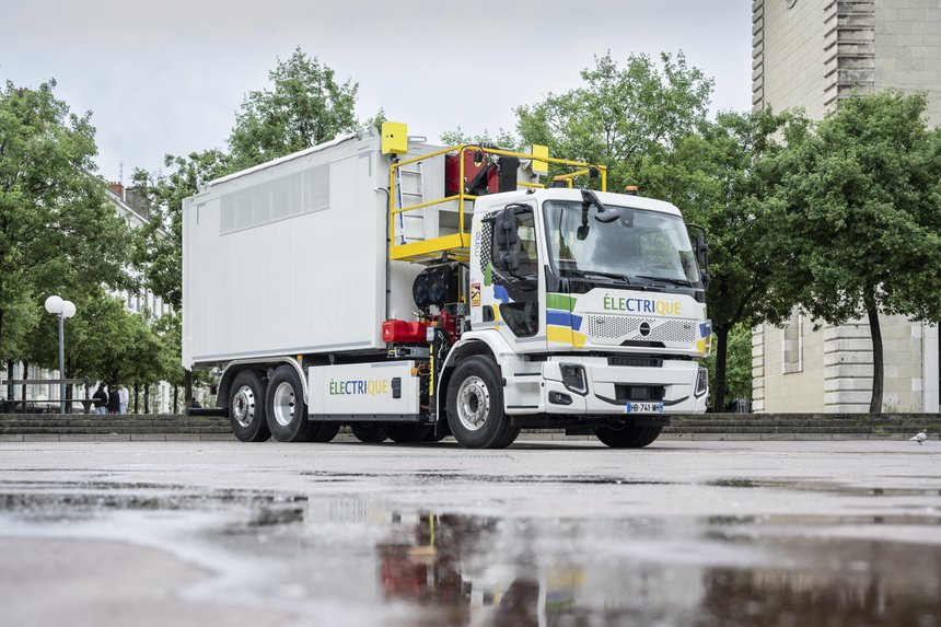 L'un des 7 camions Volvo FE Electric exploités par Mineris