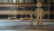 emotional illustration of a child impacted by divorce court proceedings, symbolizing the importance of child advocacy, protection of custody rights, and family law mediation