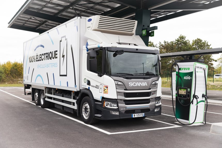 Station Oreve d'Amiens : 4 points de charge électrique pour poids lourds