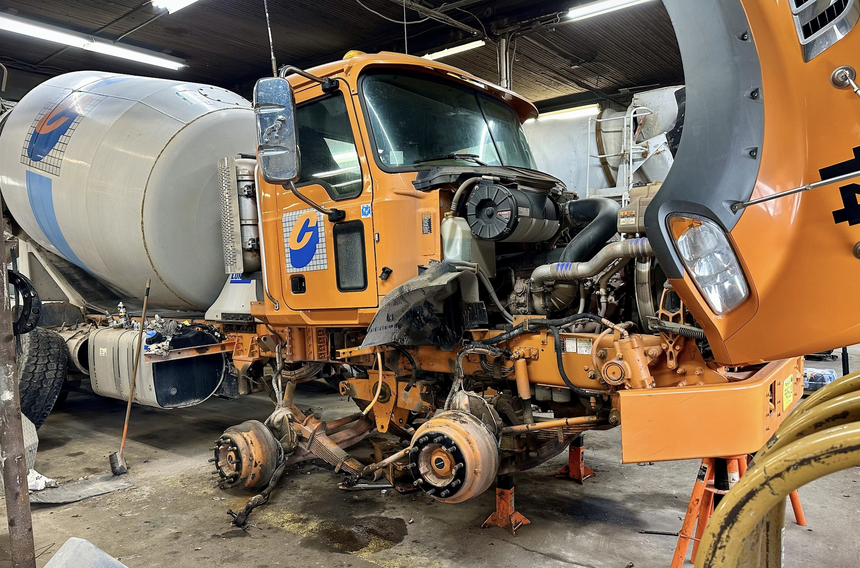 Casey Concrete possède son propre atelier de réparation et préparation de camions