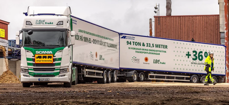 Méga-camion : un train routier électrique tracté p