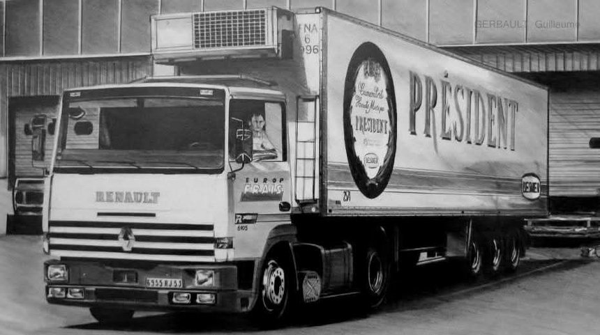 Le père de Guillaume au volant de son ensemble Renault R 340