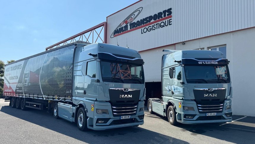 Deux des premiers tracteurs MAN eTGX de France acquis par Multi Transports
