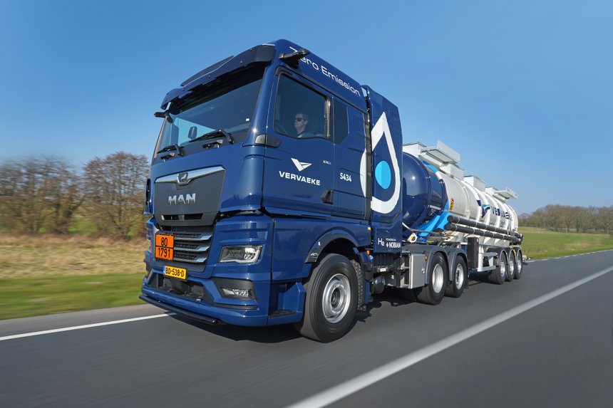 Vervaeke teste un camion hydrogène certifié ADR pour le transport chimique