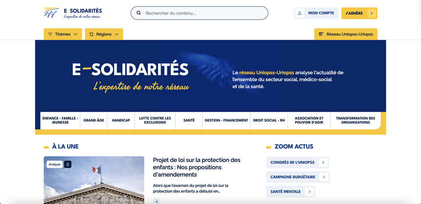 Le réseau Uniopss-Uriopss se munie d’un site internet pour partager son expertise